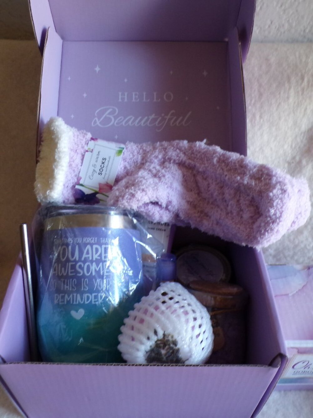 Brand New LUCOTIYA Gifts for Women Gift Basket Birthday Lavender Hello Beautiful